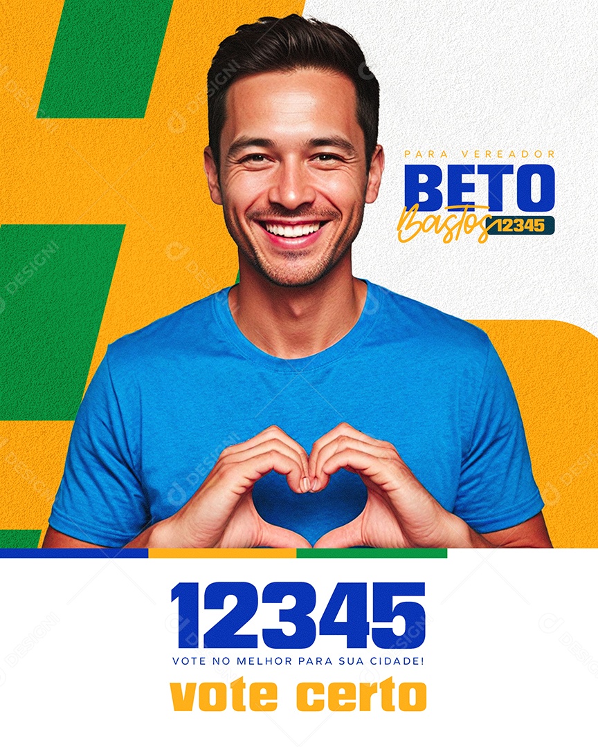 Santinho Campanha Política Social Media PSD Editável