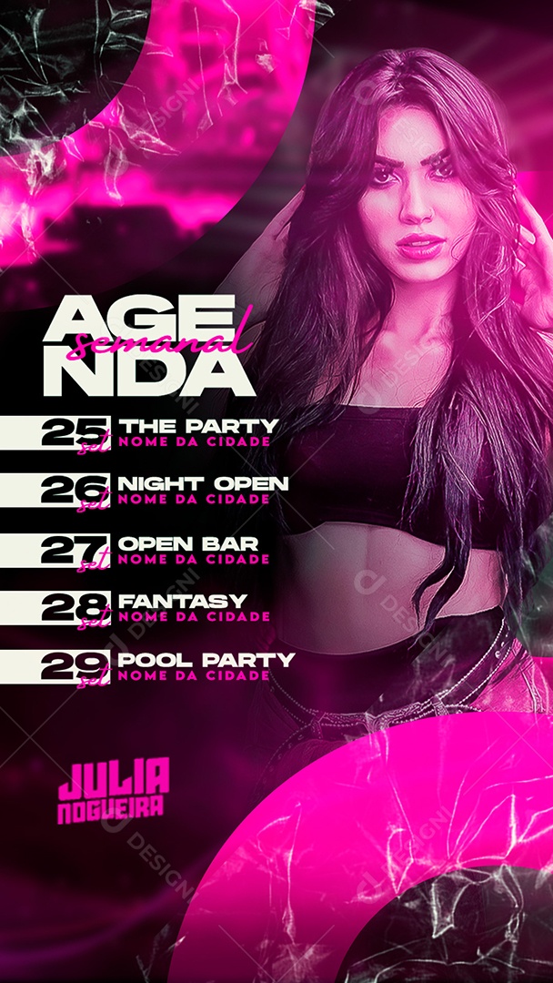 Story Flyer Agenda Semanal Social Media PSD Editável