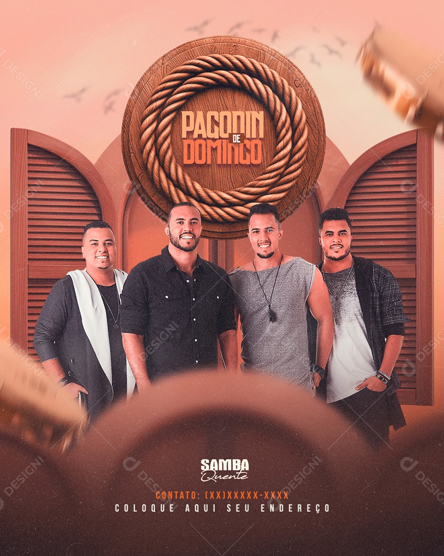 Feed Flyer Pagodin De Domingo Social Media PSD Editável