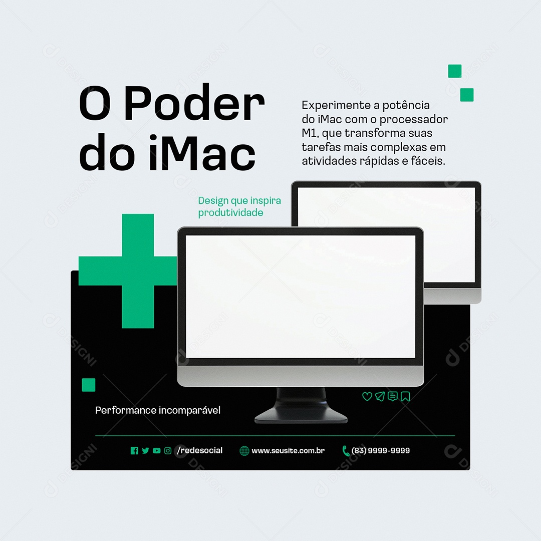 Loja da Apple O Poder do iMac Social Media PSD Editável