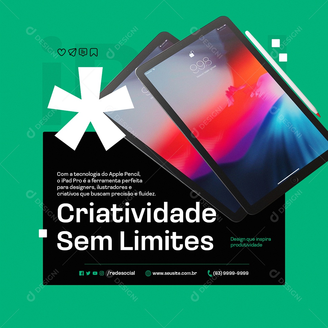 Loja da Apple Tablete Social Media PSD Editável