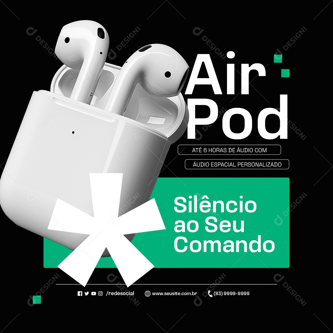 Loja da Apple Air Pod Social Media PSD Editável