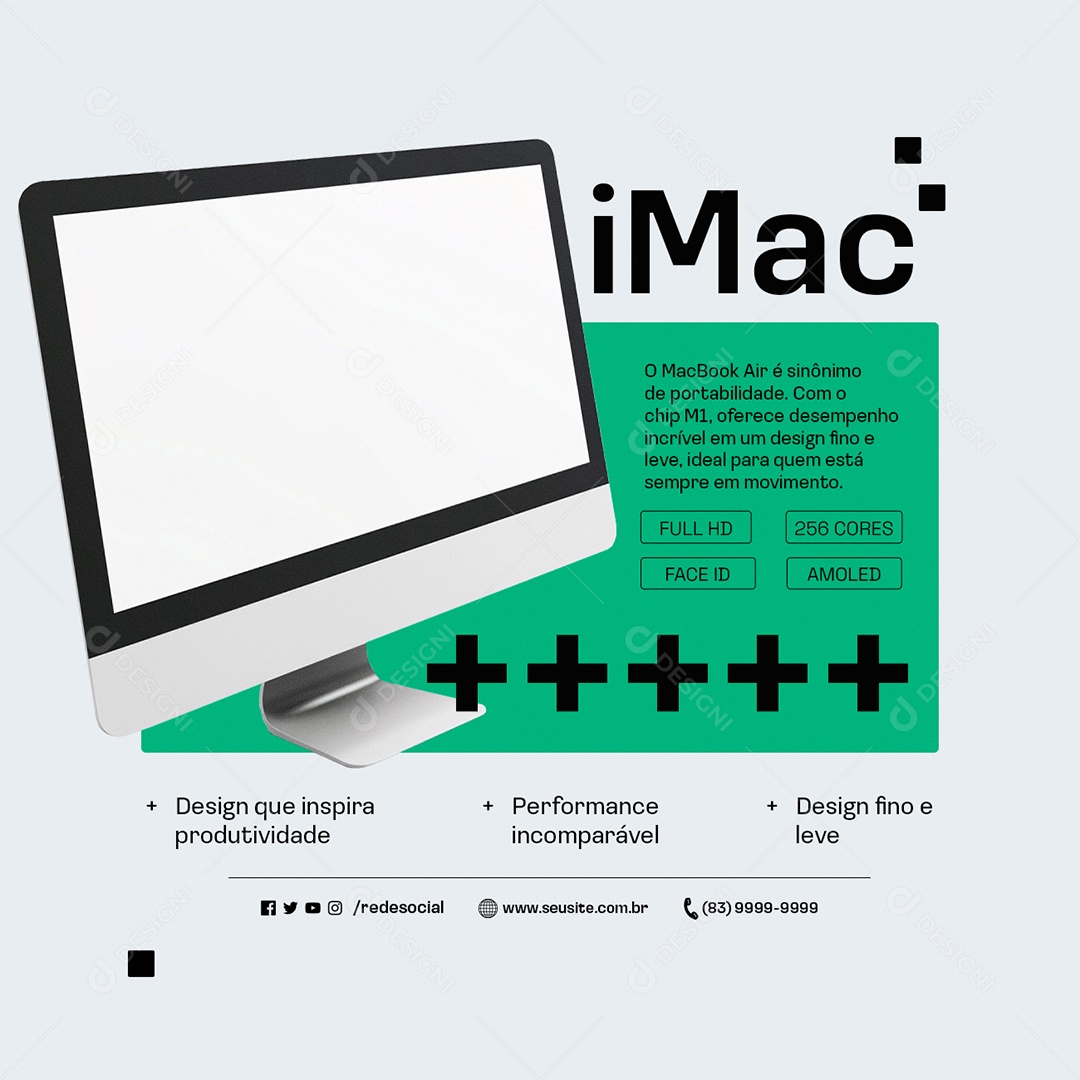 Loja da Apple iMac Social Media PSD Editável