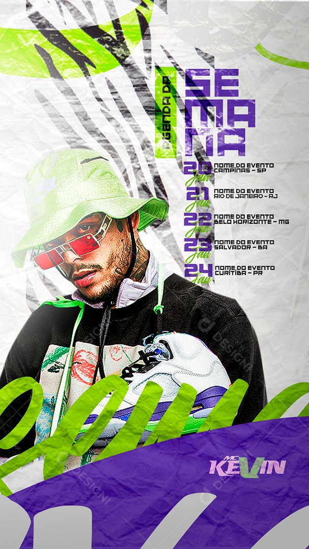 Story Flyer Agenda Da Semana Social Media PSD Editável