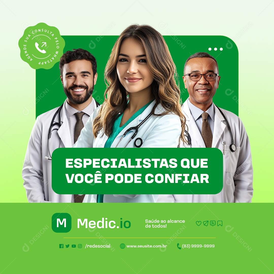 Centro Medico Especialistas Social Media PSD Editável
