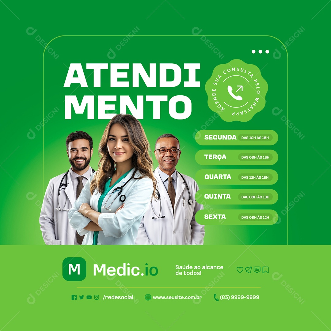 Centro Medico Atendimento Social Media PSD Editável