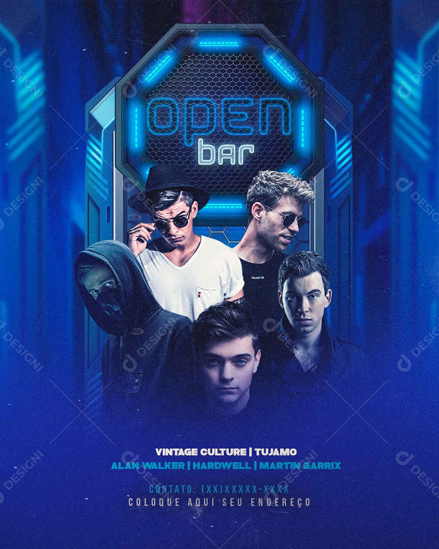 Feed Flyer Open Bar Social Media PSD Editável