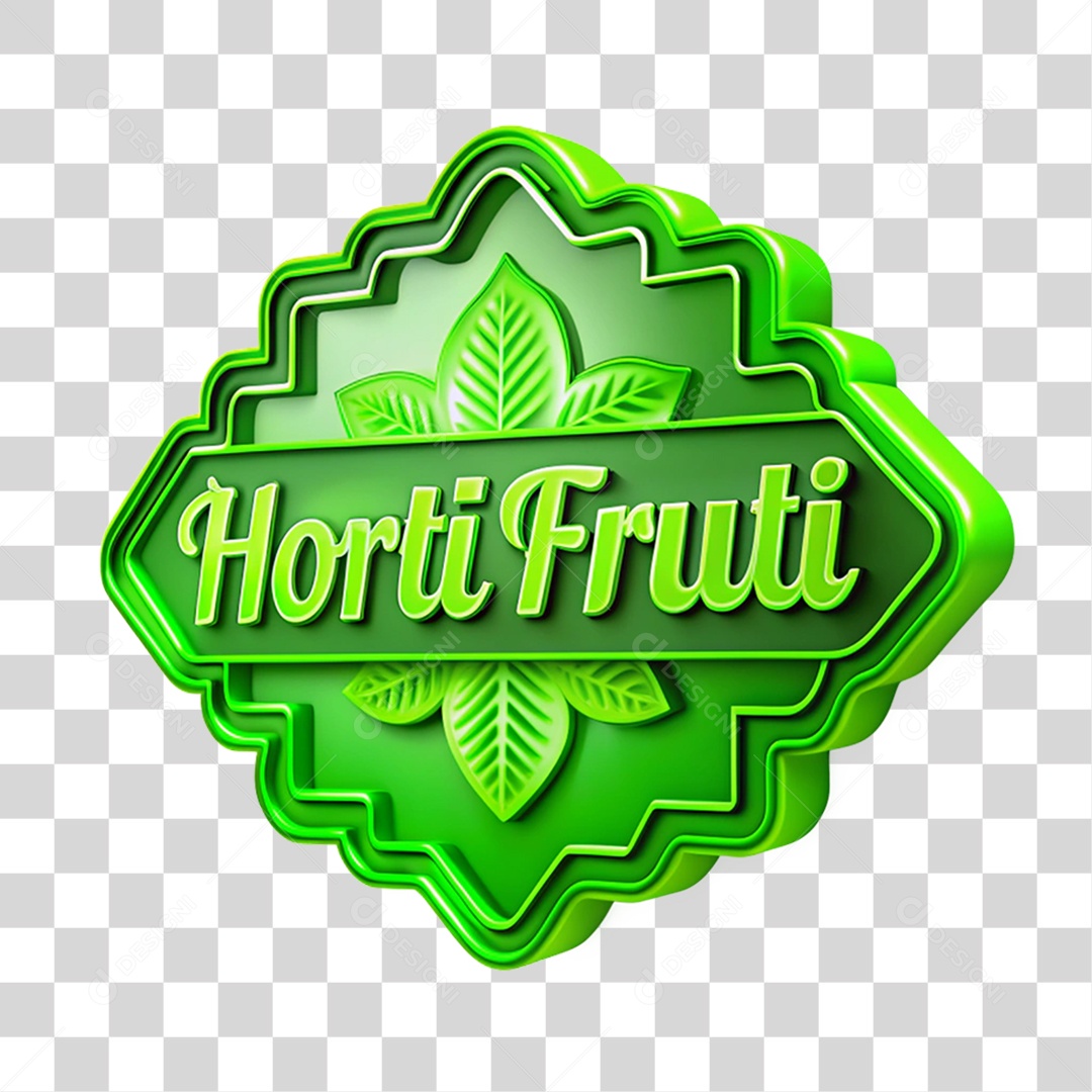 Selo 3D Hortifruti PNG Transparente