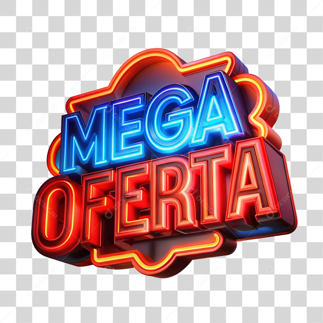 Selo 3D Mega Ofertas PNG Transparente