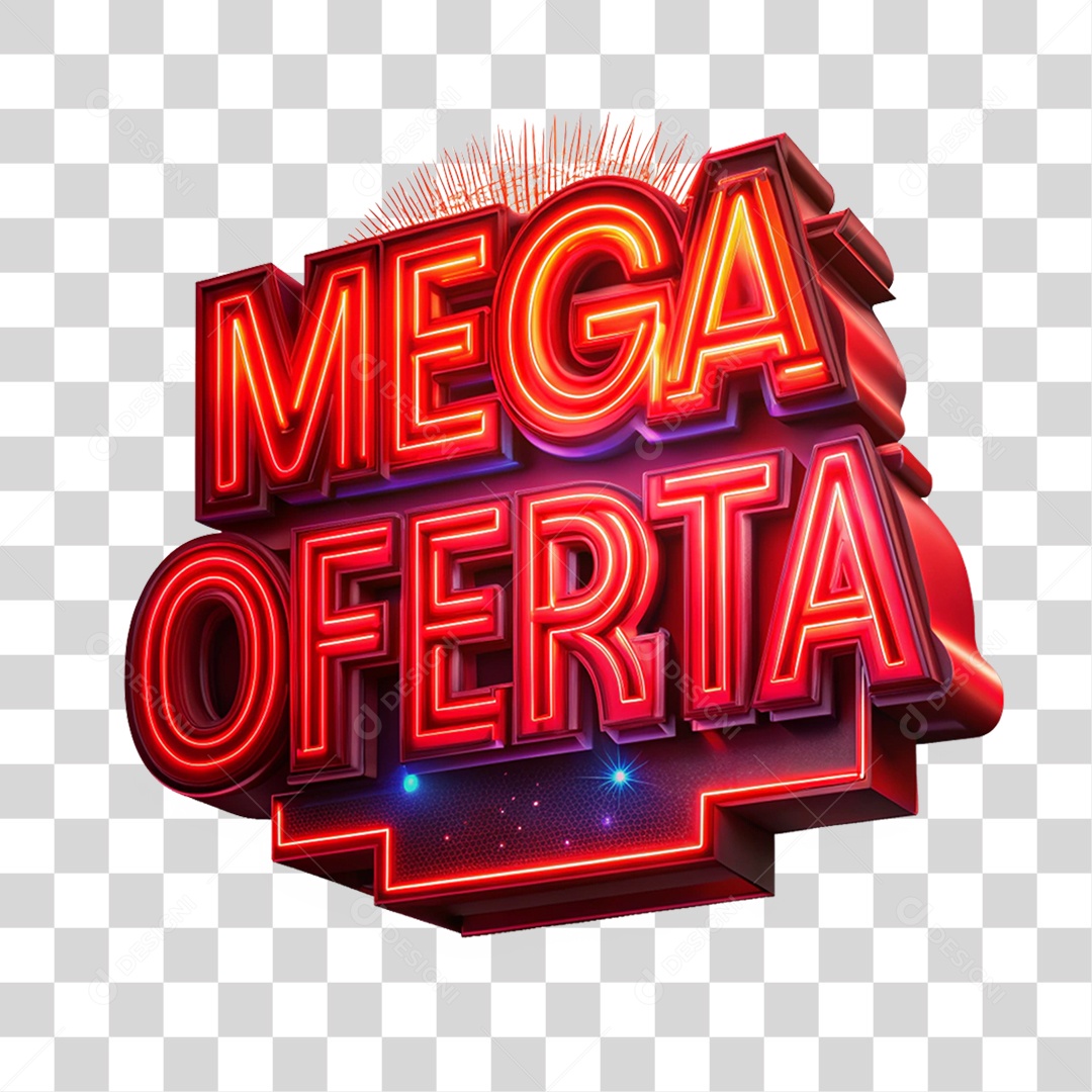 Selo 3D Mega Ofertas PNG Transparente
