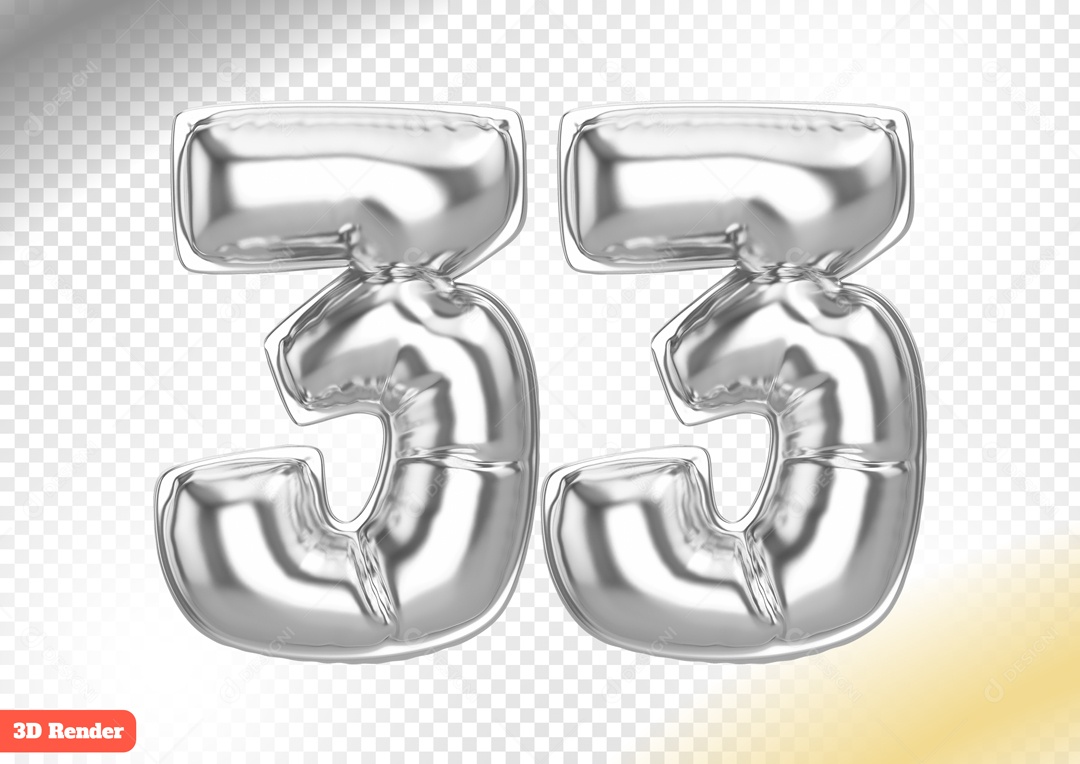 Balão 33 Elemento 3D para Composição PSD