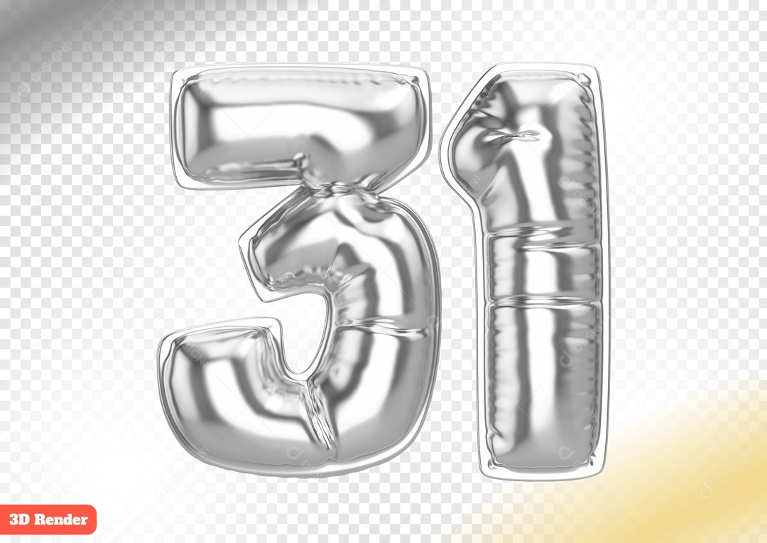 Balão 31 Elemento 3D para Composição PSD