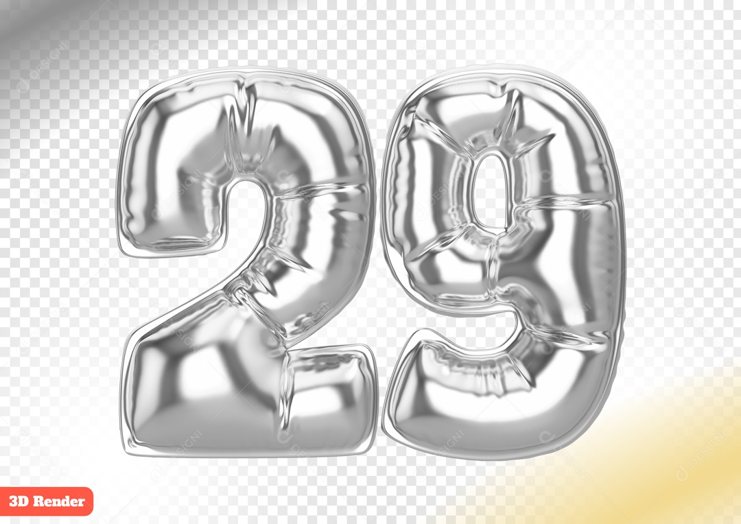 Balão 29 Elemento 3D para Composição PSD