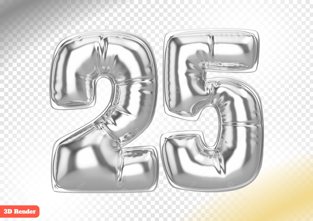 Balão 25 Elemento 3D para Composição PSD