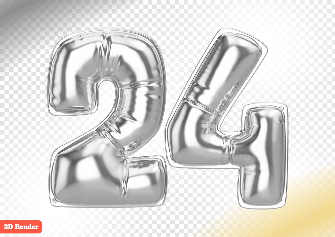 Balão 24 Elemento 3D para Composição PSD