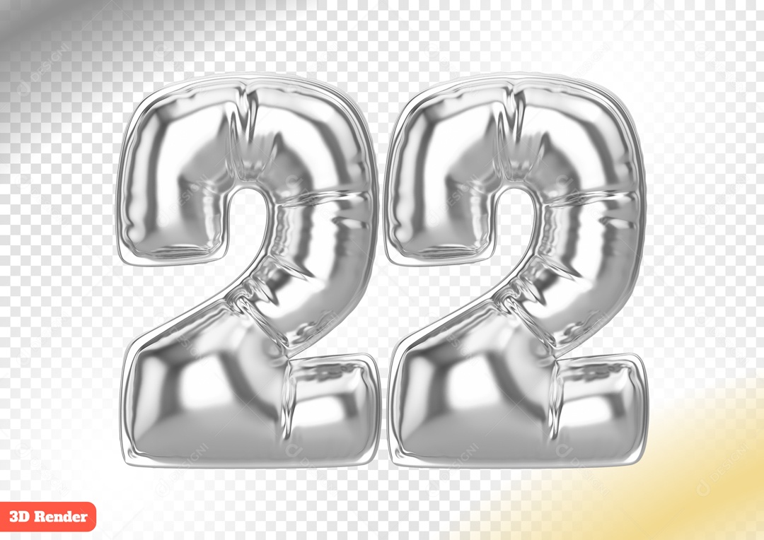 Balão 22 Elemento 3D para Composição PSD