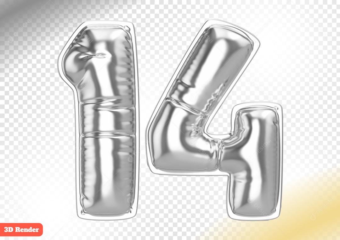 Balão 14 Elemento 3D para Composição PSD