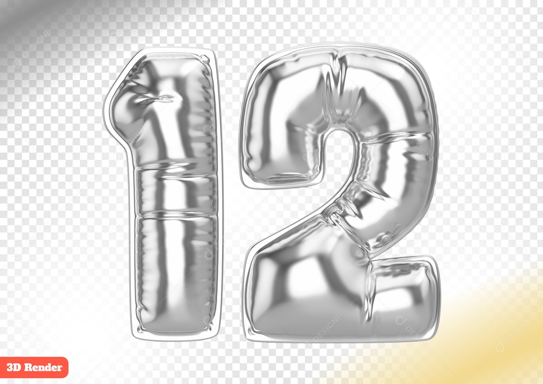 Balão 12 Elemento 3D para Composição PSD