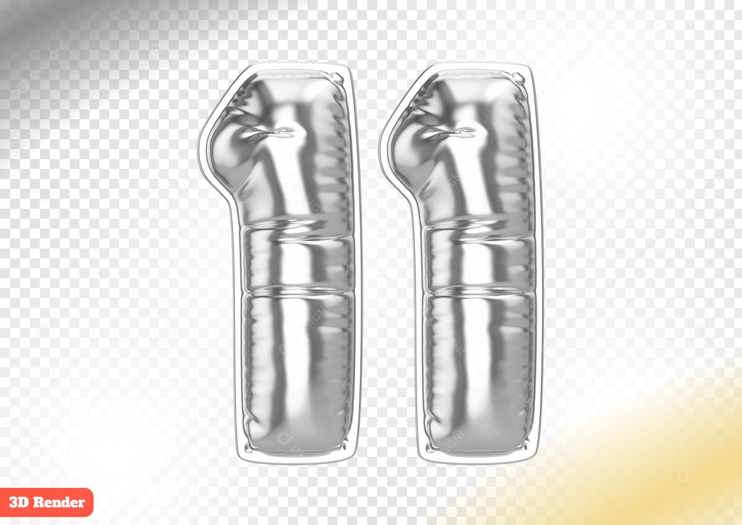 Balão 11 Elemento 3D para Composição PSD