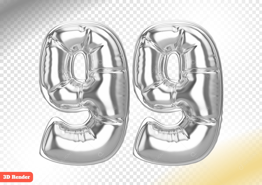 Balão 99 Elemento 3D para Composição PSD