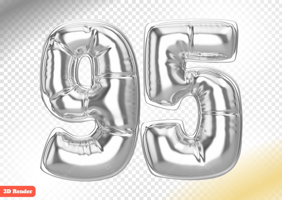 Balão 95 Elemento 3D para Composição PSD
