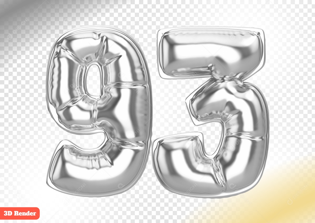 Balão 93 Elemento 3D para Composição PSD