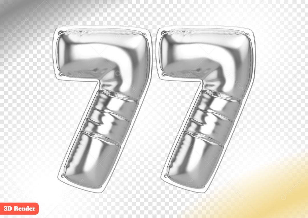 Balão 77 Elemento 3D para Composição PSD