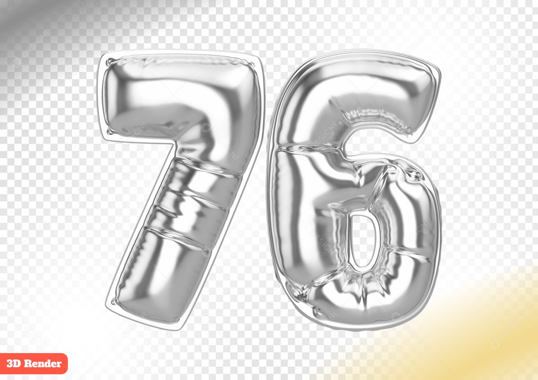 Balão 76 Elemento 3D para Composição PSD
