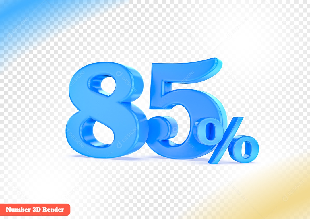 Desconto de 85% Elemento 3D Azul para Composição PSD