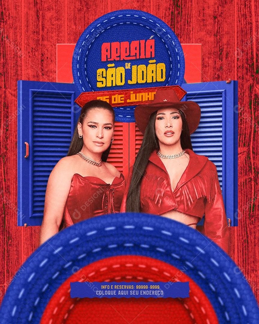 Feed Flyer Arraiá De São João Social Media PSD Editável