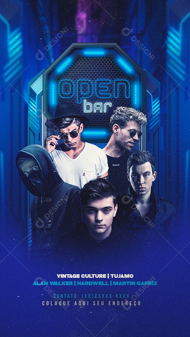 Story Flyer Open Bar Social Media PSD Editável