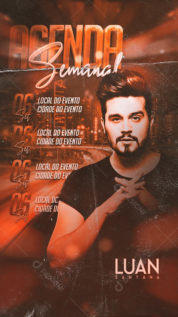 Story Flyer Agenda Semanal Social Media PSD Editável