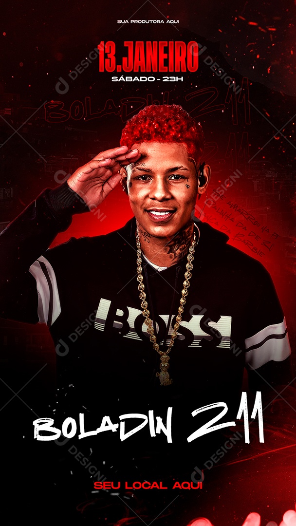 Story Flyer Agenda Boladin 211 Social Media PSD Editável