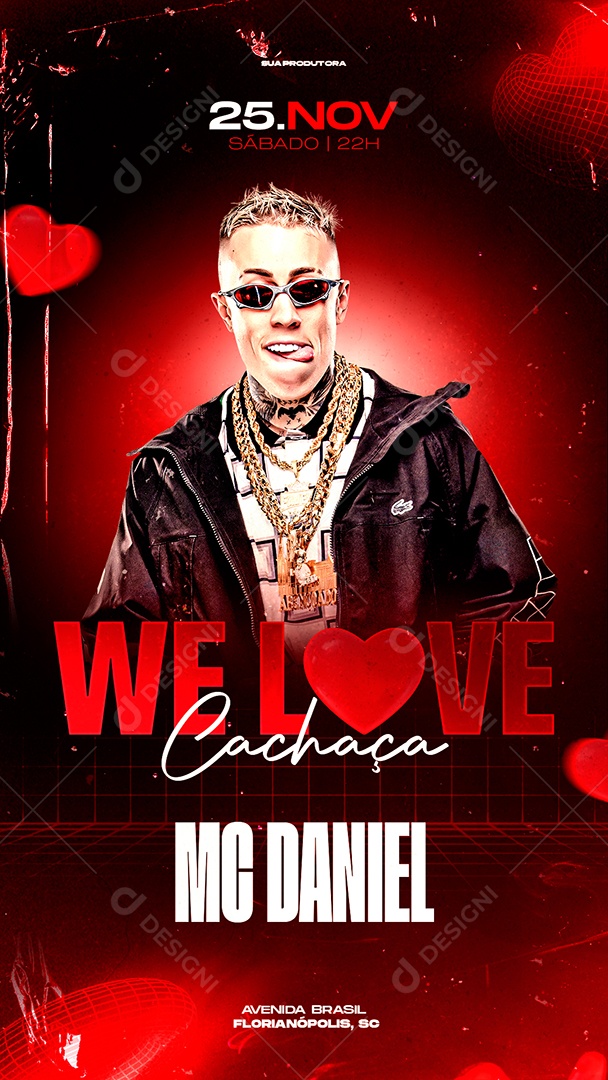 Story Flyer Agenda MC Daniel Social Media PSD Editável