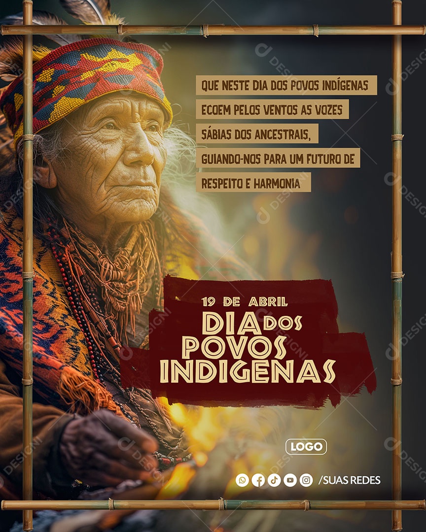 Social Media Dia dos Povos Indígenas 19 de Abril PSD Editável