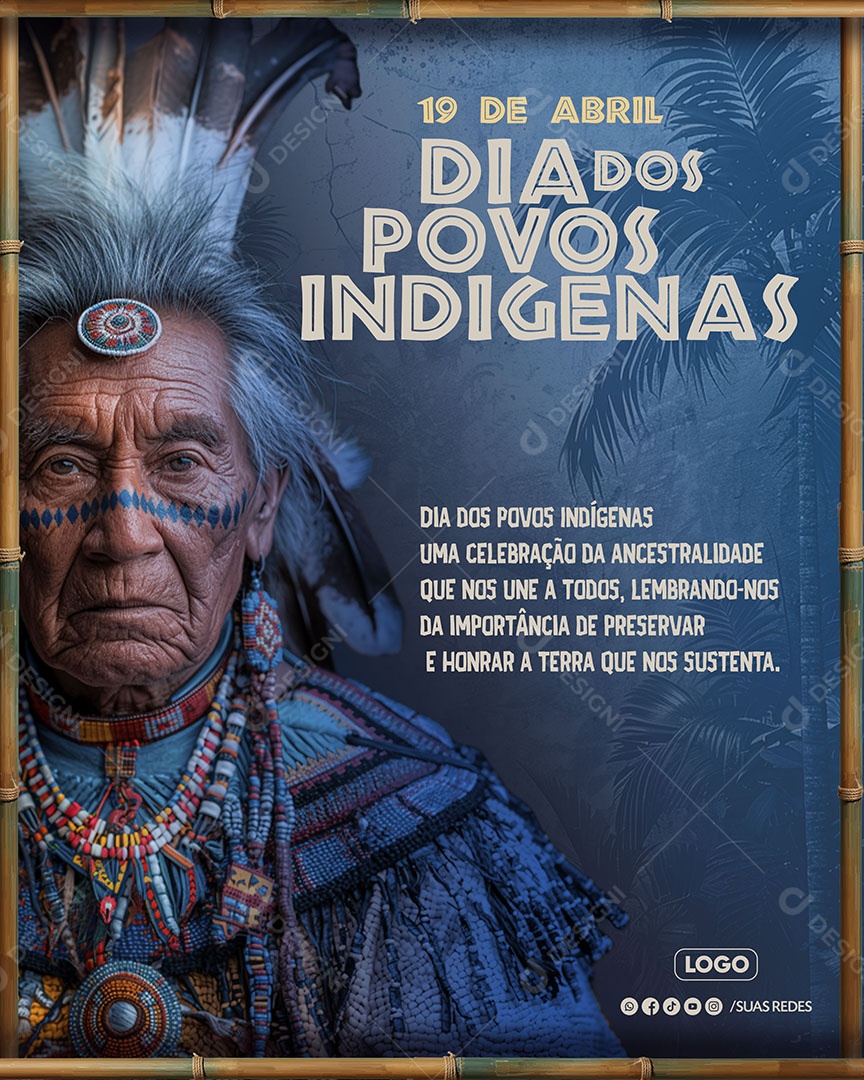 Dia dos Povos Indígenas 19 de Abril Celebração Social Media PSD Editável