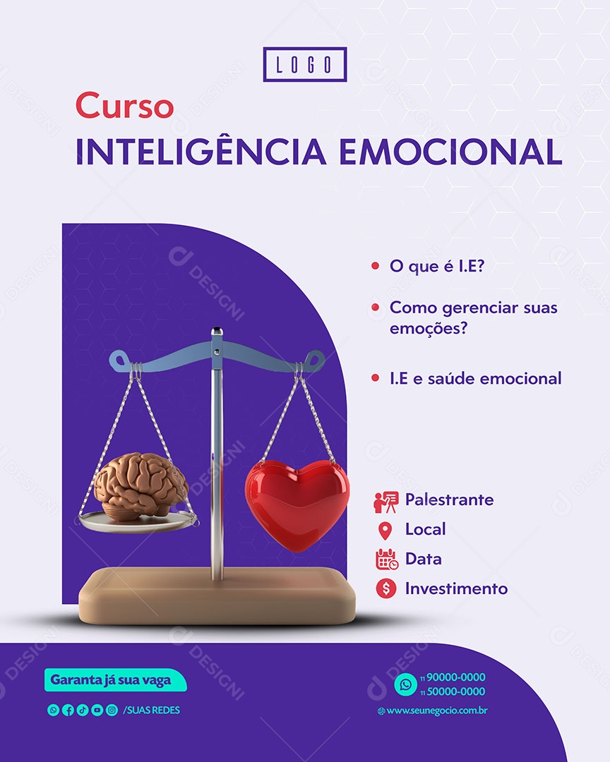 Psicologia Inteligência Emocional Social Media PSD Editável