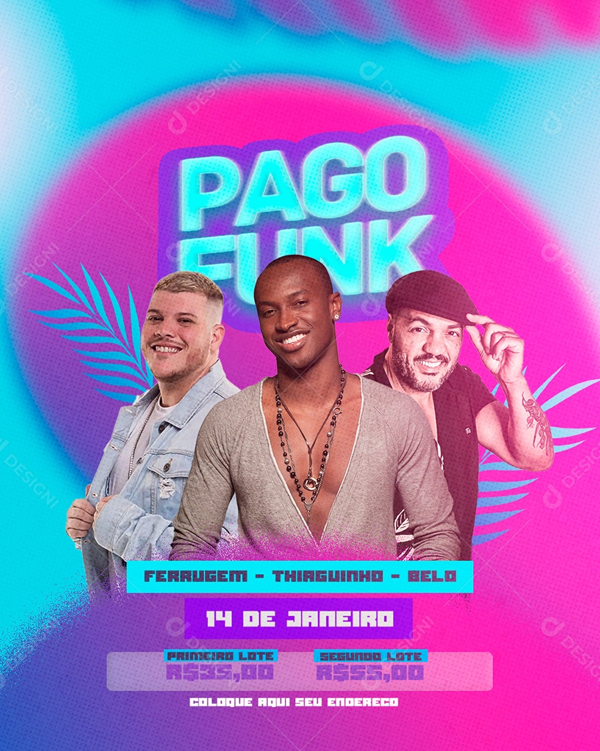 Feed Flyer Pago Funk Social Media PSD Editável