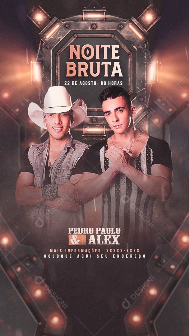 Story Flyer Noite Bruta Social Media PSD Editável