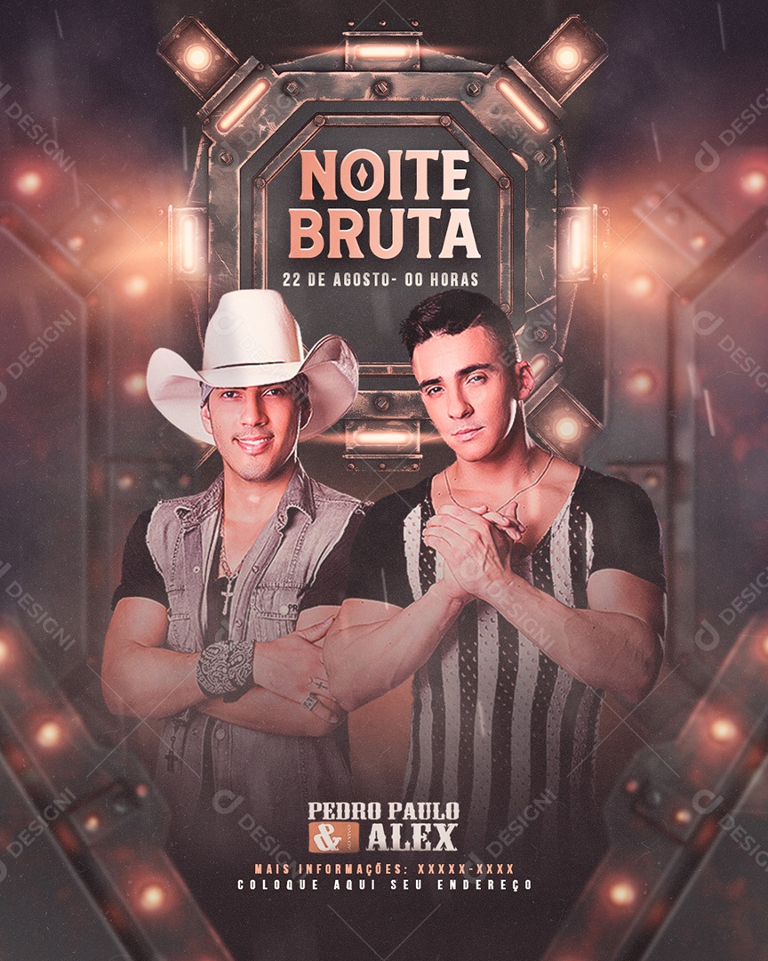 Feed Flyer Noite Bruta Social Media PSD Editável