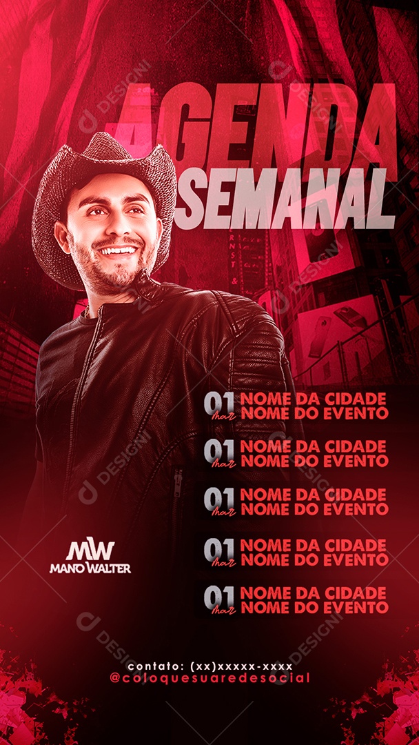 Story Flyer Agenda Semanal Social Media PSD Editável