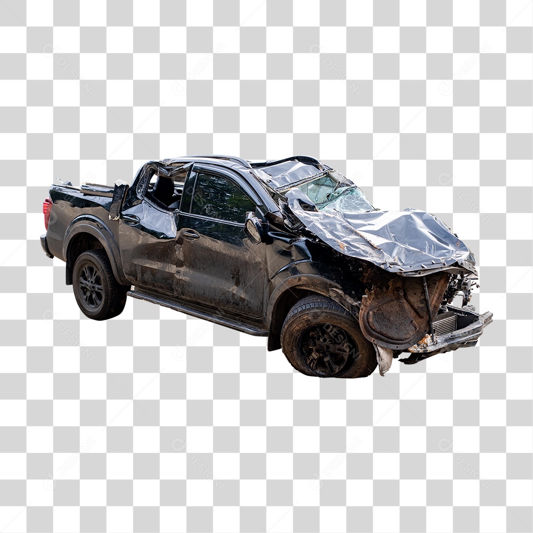 Carro Batido Amassado PNG Transparente