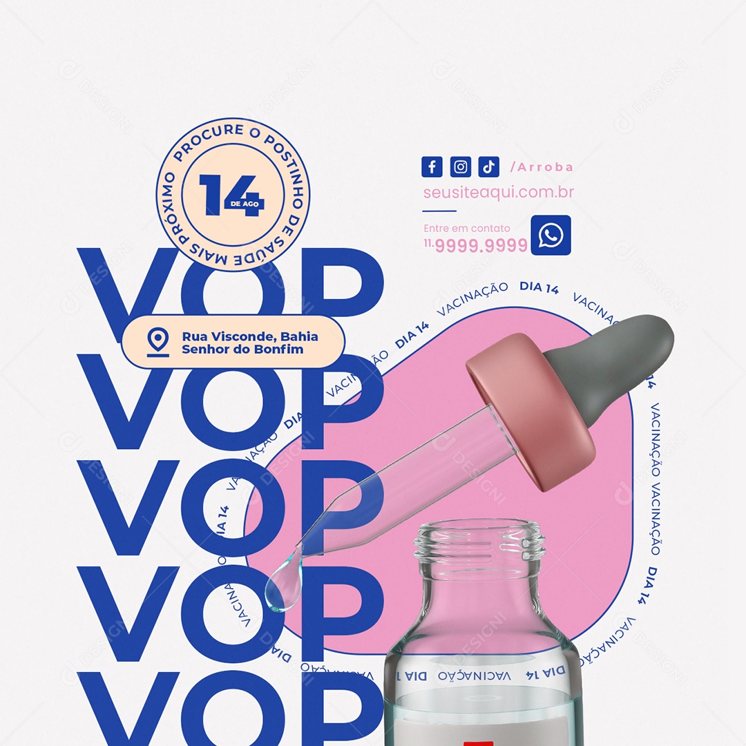 Vacinação Vop Social Media PSD Editável