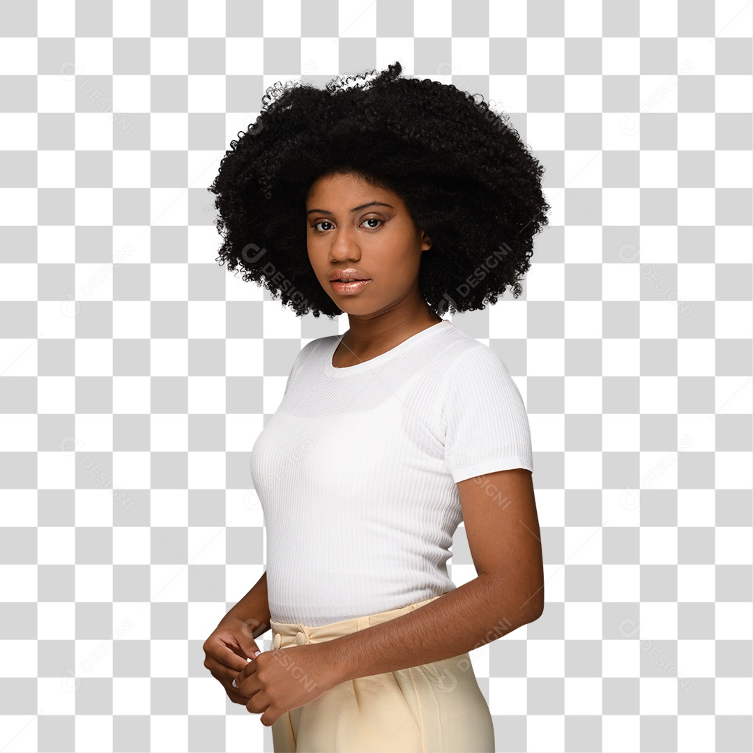 Mulher Morena Estilosa PNG Transparente