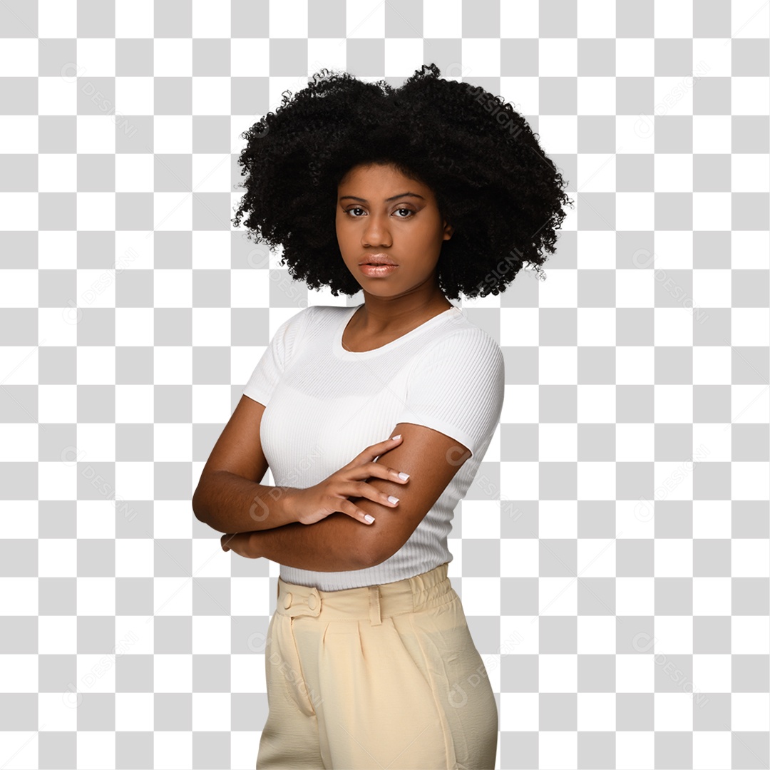 Mulher Morena Estilosa PNG Transparente