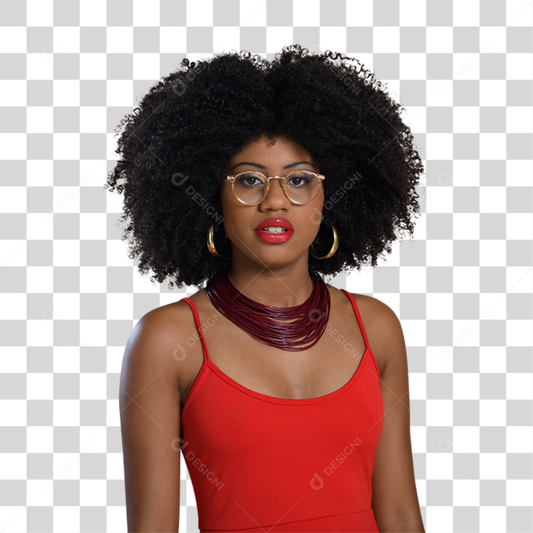 Mulher Morena Estilosa PNG Transparente