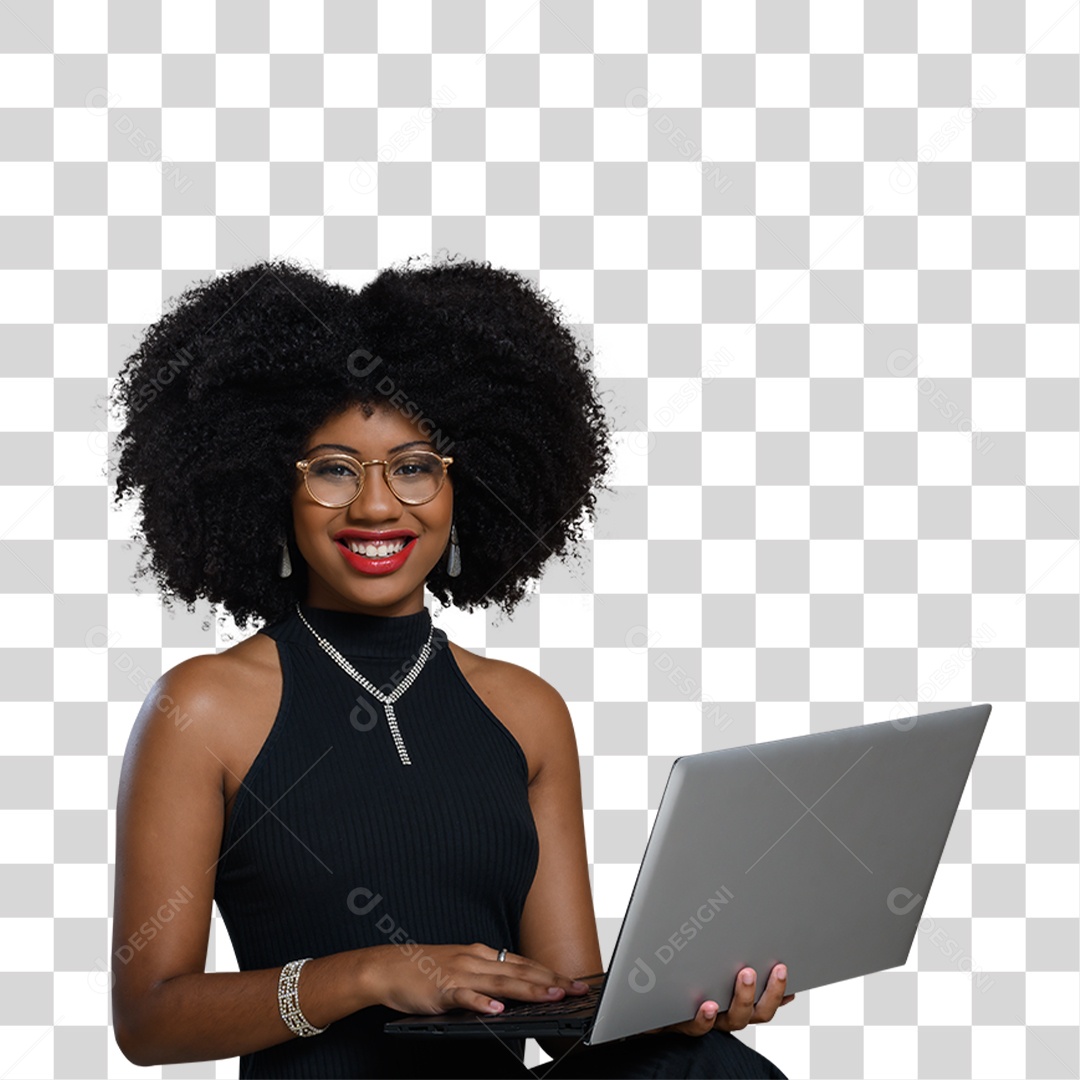 Mulher Morena Estilosa PNG Transparente