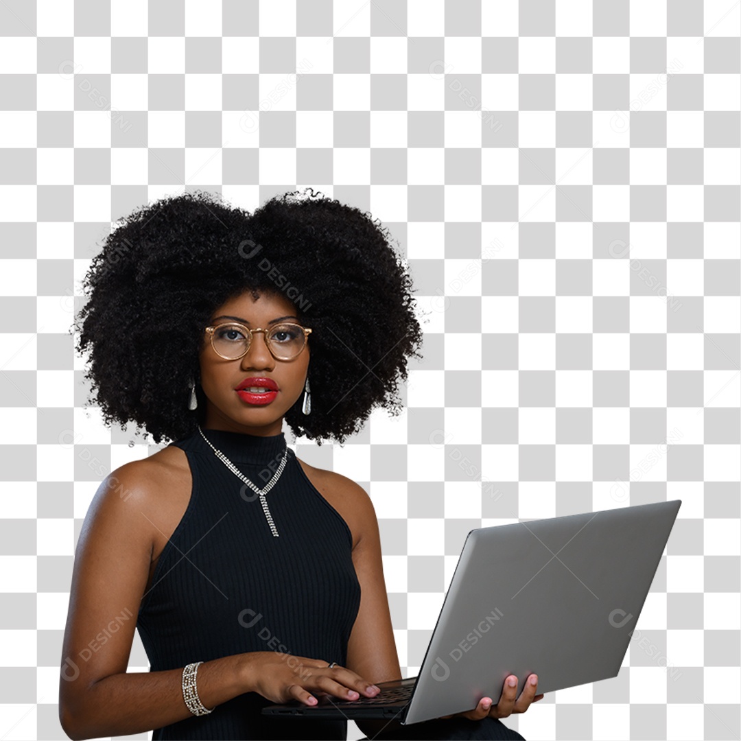 Mulher Morena Estilosa PNG Transparente