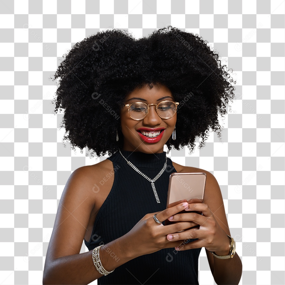 Mulher Morena Estilosa PNG Transparente