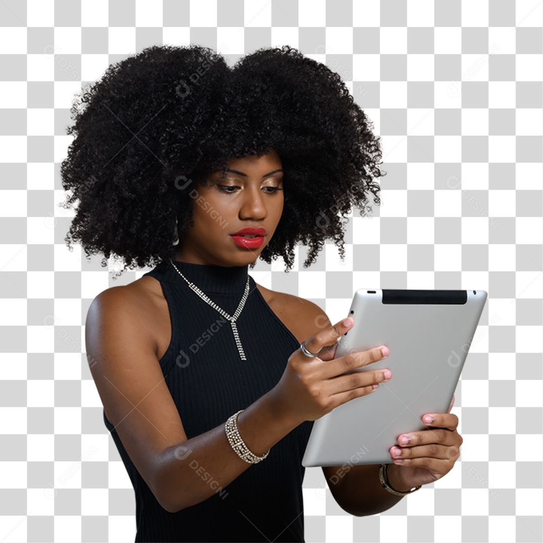 Mulher Morena Estilosa PNG Transparente